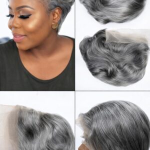 perruque pixie grise